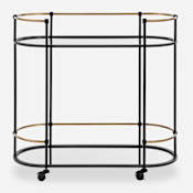 Uttermost Andre 32" Wide Metal Bar Cart with Two Shelves Iron