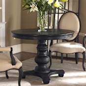 Uttermost Brynmore 42" Round Satin Black Pedestal Traditional Entry Kitchen Dining Breakfast Table Satin Black Pine
