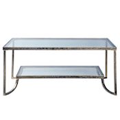 Uttermost Katina 21" x 47" Coffee Table Antiqued Gold