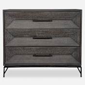 Uttermost Knox 36" Wide 3 Drawer Acacia Veneer Dresser Dark