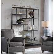 Uttermost Sherwin 58" W Urban Modern Reclaimed Pine Etagere Shelving Aged Black