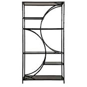 Uttermost Hinton 40" Wide 5 Shelf Iron Etagere Matte Black / Gray