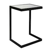 Uttermost Windell 16 1/2 Inch Wide Iron End Table with Mirrored Top Aged Black