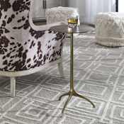 Uttermost Beacon 14" Round Modern Industrial Accent Side Table Antique Gold