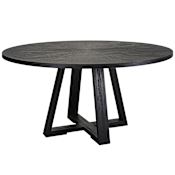 Uttermost Gidran 60" Diameter Oak Dining Table Charcoal Black