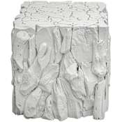 Uttermost Teak Root 17" Square Teak Accent Table White Wash
