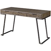 Uttermost Comrade Wood 3 Drawer Writing Desk Aged Steel / Natural