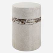Uttermost Comanche 13" Wide Ceramic Accent Table Off-White / Rust Brown