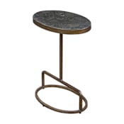 Uttermost Jessenia 12" Wide Marble Top Metal Pedestal Table Bluestone