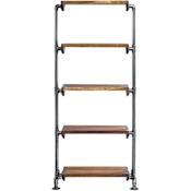 Uttermost Rhordyn 30" Wide Five Shelf Iron and Wood Utility Shelf Natural
