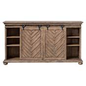 Uttermost Primalia 62" Wide 2 Drawer Java Wood Media Cabinet Antique Honey / Mango