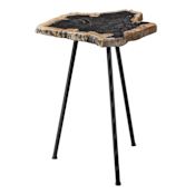 Uttermost Mircea 16" Wide Cross Section Petrified Wood Accent Table by Matthew Williams Black / Natural