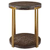 Uttermost 19" Wide MDF, Metal, and Veneer End Table Woodtone