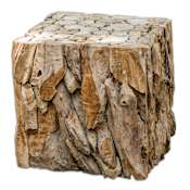 Uttermost Teak Root Bunching Cube Reclaimed Teak