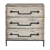 Uttermost Jory 30 Inch Wide Mango Wood Dresser with Iron Base by Matthew Williams Aged Ivory