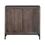 Uttermost Nadie 36 Inch Wide Mango Wood Cabinet with Adjustable Shelving by Matthew Williams Aged Steel
