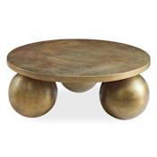 Uttermost Triplet 38" Diameter Aluminum Table Oxidized Antique Brass