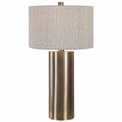 Uttermost Taria 32" Tall Column Table Lamp Antiqued Brushed Brass