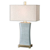 Uttermost Cantarana 1 Light Table Lamp Pale Blue Gray Glaze