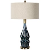 Uttermost Prussian Accent Table Lamp 31.5" in Height Designed by David Frisch Deep Blue