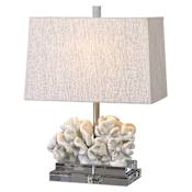 Uttermost Coral Single Light 22" High Table Lamp with White Fabric Shade Taupe Ivory