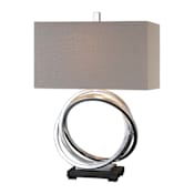 Uttermost Soroca Single Light 27-1/2" Tall Buffet Table Lamp by Billy Moon Metallic Silver Leaf