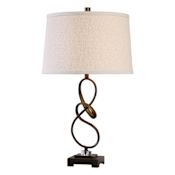 Uttermost Tenley 1 Light 27.25 Inch Tall Table Lamp with Fabric Shade Crystal Accents
