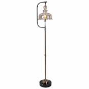 Uttermost Elieser 69" Tall Arc Floor Lamp Antiqued Brushed Brass / Rusted Aged Black