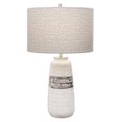 Uttermost Comanche 27" Tall Vase Table Lamp Off-White Crackle