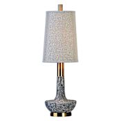 Uttermost Volongo 1 Light 31" Tall Table Lamp with Grey Fabric Shade Brushed Brass