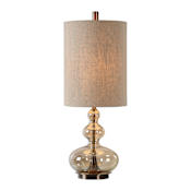 Uttermost Formoso Single Light 32-1/4" Tall Vase Table Lamp by David Frisch Antique Brass / Amber