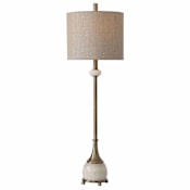 Uttermost Natania 36" Tall Buffet Table Lamp Plated Antique Brass / Polished White