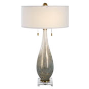 Uttermost Cardoni 32" Tall Vase Table Lamp with Crystal Base Smoked Bronze