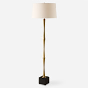 Uttermost Shino 66" Tall Buffet Floor Lamp Antique Brass