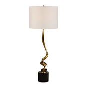 Uttermost Spiraling 35" Tall LED Accent Table Lamp Black / Gold