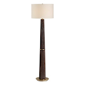 Uttermost Forage 63" Tall Column Floor Lamp Brass / Woodtone