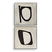 Uttermost Characters 41" x 41" Framed Text and Symbols Painting Hand Painted Canvas
