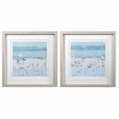 Uttermost Sea Framed Beaches Prints on Paper - Set of 2 Light Beach Blue