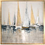 Uttermost Regatta 51-5/8" x 51-5/8" Framed Sailboat Painting on Canvas Gold Neutral