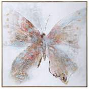 Uttermost Free 51" Square Framed Butterfly Painting on Paper by Grace Feyock Soft Orange / Pastel