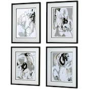 Uttermost Tangled Threads 29" x 25" Framed Abstract Painting - Set of 4 Multicolored