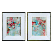 Uttermost A Touch Of Blush And Rosewood Fences 34" x 28" Fir Wood Frame Art Prints - Set of 2 Gold Leaf
