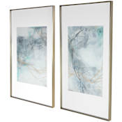 Uttermost Undulating Oro 45" x 25" Framed Abstract Painting - Set of 2 Multicolored