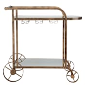 Uttermost Carrinho 38" Wide Metal Bar Cart Antique Brass