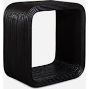 Uttermost Compton 24" Wide Mahogany and Rattan Accent Table Black