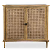 Uttermost Coast 36" Wide Oak 2 Door Rattan Accent Cabinet Woodtone
