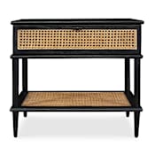 Uttermost Coast 26" Wide Wood Veneer Top Rattan, Wood, and Wood Veneer Table Black / Rattan