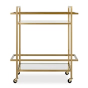 Uttermost Erena 32" Wide Stainless Steel and Tempered Glass Bar Cart Brass