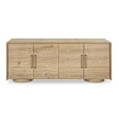 Uttermost Evanston 79" Wide Oak Wood 4 Door Accent Cabinet Woodtone