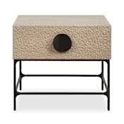 Uttermost Lunar 26" Wide Wood Top Iron, Plywood, Wood, and Wood Veneer Table Black / Woodtone
